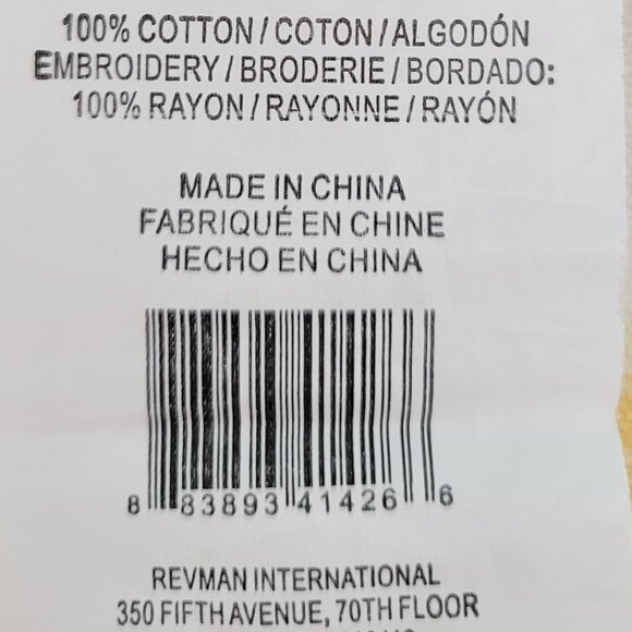 Set of 2 TOMMY BAHAMA 18" Cotton Embroidered Accent Pillow Covers Yellow/Coconut - Picture 7 of 7